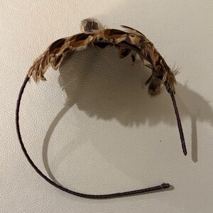 Chic Feathered Tan Headband